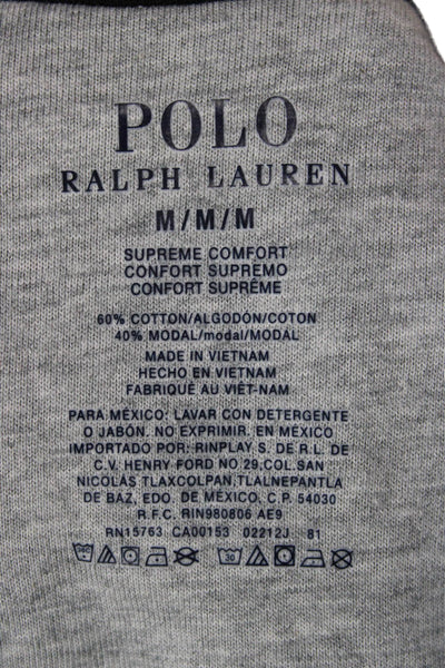 Polo Ralph Lauren Mens Black Cotton Pullover Hoodie Crewneck Long Sleeve Size M