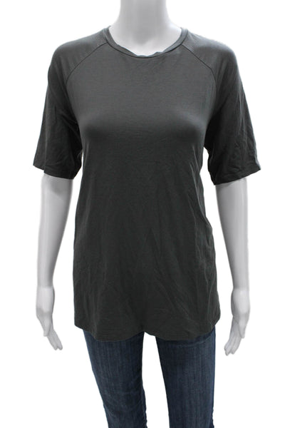 Eileen Fisher Women Basic T-Shirt Gray Crew Neck Short Sleeve Tencel Size M
