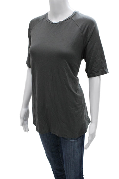 Eileen Fisher Women Basic T-Shirt Gray Crew Neck Short Sleeve Tencel Size M