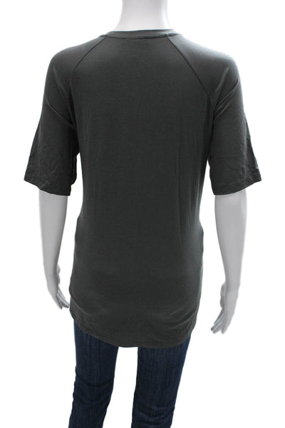 Eileen Fisher Women Basic T-Shirt Gray Crew Neck Short Sleeve Tencel Size M