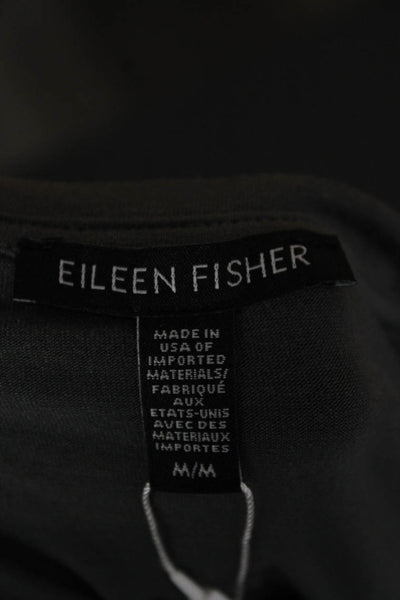 Eileen Fisher Women Basic T-Shirt Gray Crew Neck Short Sleeve Tencel Size M