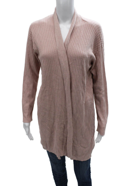 Eileen Fisher Women Pink Striped Organic Cotton Cardigan Size XS