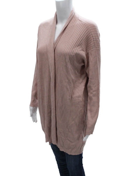Eileen Fisher Women Pink Striped Organic Cotton Cardigan Size XS