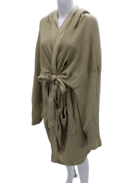 Polo Ralph Lauren Mens Cotton Blend Hooded Robe Tan Size L/XL
