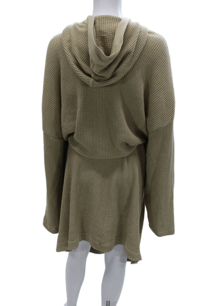 Polo Ralph Lauren Mens Cotton Blend Hooded Robe Tan Size L/XL