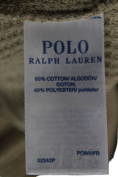 Polo Ralph Lauren Mens Cotton Blend Hooded Robe Tan Size L/XL