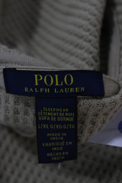 Polo Ralph Lauren Mens Cotton Blend Hooded Robe Tan Size L/XL