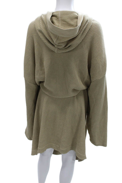 Polo Ralph Lauren Mens Cotton Blend Hooded Robe Beige Size L/XL