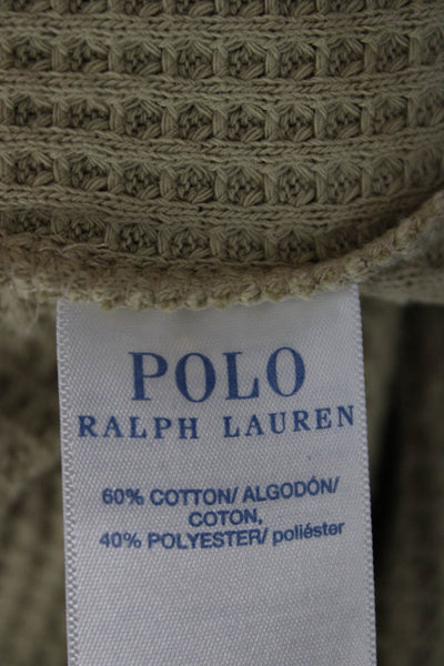 Polo Ralph Lauren Mens Cotton Blend Hooded Robe Beige Size L/XL