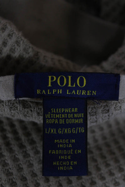 Polo Ralph Lauren Mens Cotton Blend Hooded Robe Beige Size L/XL