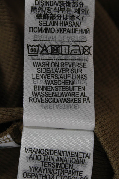 Lacoste Mens Brown Striped Cotton Pajama Top Long Sleeve Crew Neck Size XL