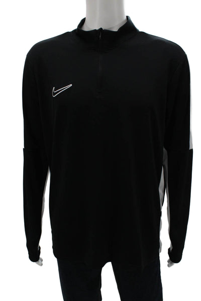 Nike Mens Pullover Mock Neck Colorblock Black Polyester Long Sleeve Size XL