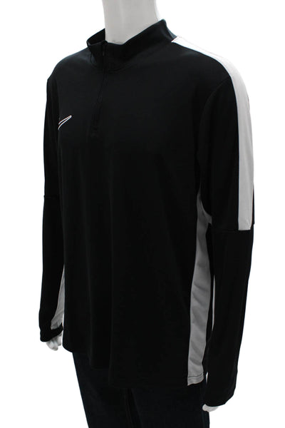 Nike Mens Pullover Mock Neck Colorblock Black Polyester Long Sleeve Size XL