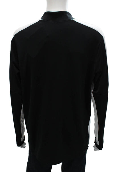 Nike Mens Pullover Mock Neck Colorblock Black Polyester Long Sleeve Size XL