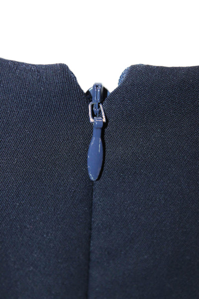Sachin & Babi Women Shift Dress Blue Boat Neck Long Sleeve Midi Size 10