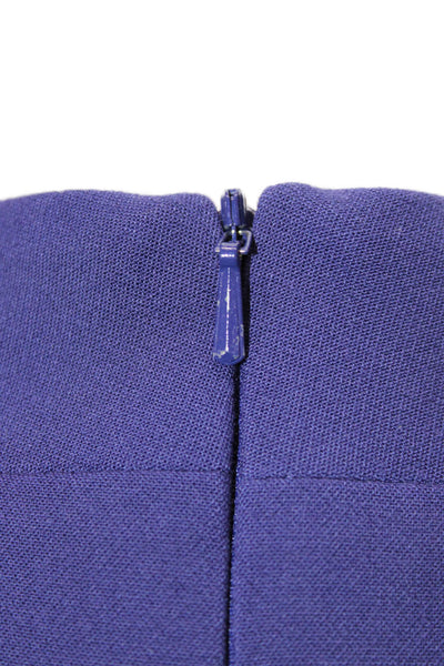 Black Halo Women A-Line Mock Neck Long Sleeve Purple Midcalf Dress Size 10