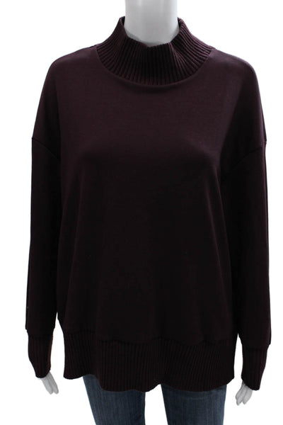 Simply Vera Vera Wang Women Purple Sweater Mock Neck Long Sleeve Size S