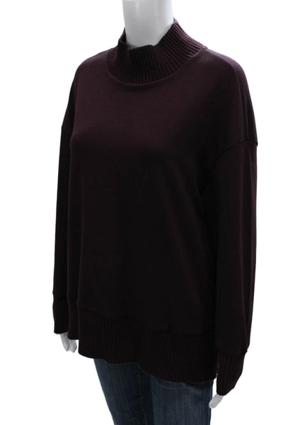 Simply Vera Vera Wang Women Purple Sweater Mock Neck Long Sleeve Size S