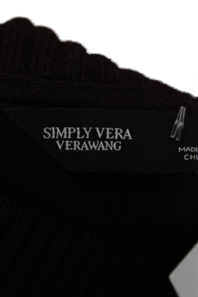 Simply Vera Vera Wang Women Purple Sweater Mock Neck Long Sleeve Size S