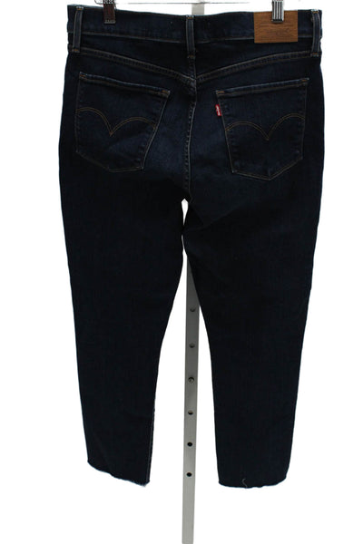 Levis Womens Ankle Jeans Blue Mid Rise Cotton Size 29