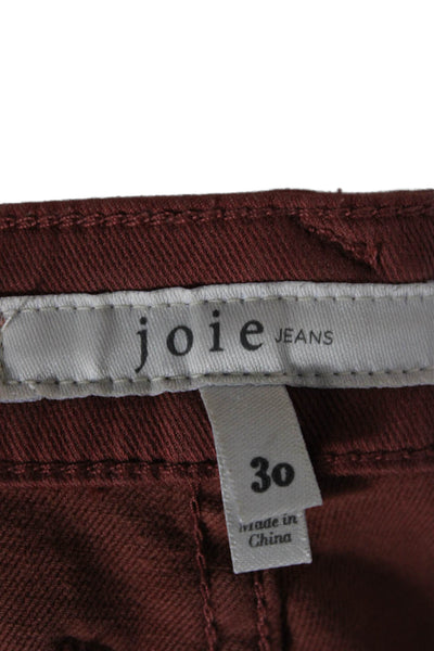 Joie Women Skinny Jeans High Waist Red Zip Cotton Inseam 26 Size 30