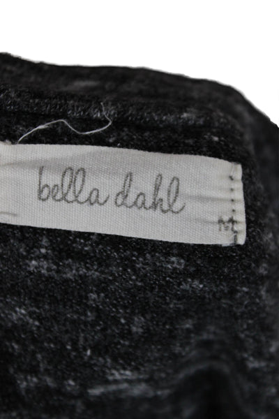 Bella Dahl Women Basic V-Neck Short Sleeve Gray Viscose T-Shirt Size M