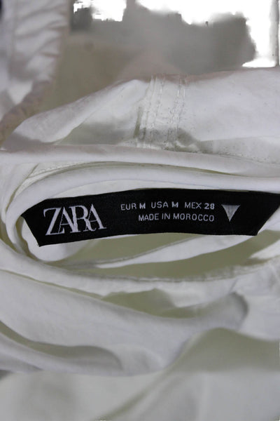 Zara Womens White Sleeveless Tunic Polyamide Pullover Size M