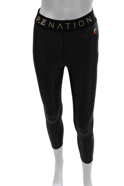 PE Nation Women Capri Leggings Black Size M