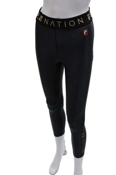 PE Nation Women Capri Leggings Black Size M