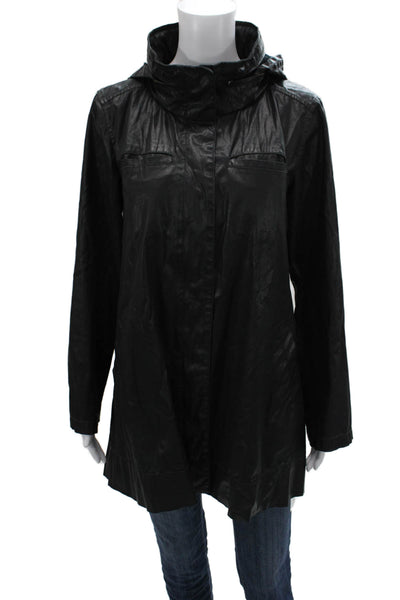 Eileen Fisher Women Black Anorak Long Sleeve Button Closure Size S