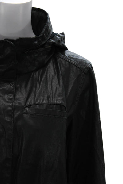 Eileen Fisher Women Black Anorak Long Sleeve Button Closure Size S