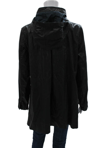 Eileen Fisher Women Black Anorak Long Sleeve Button Closure Size S