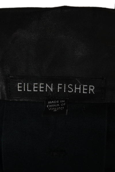 Eileen Fisher Women Black Anorak Long Sleeve Button Closure Size S