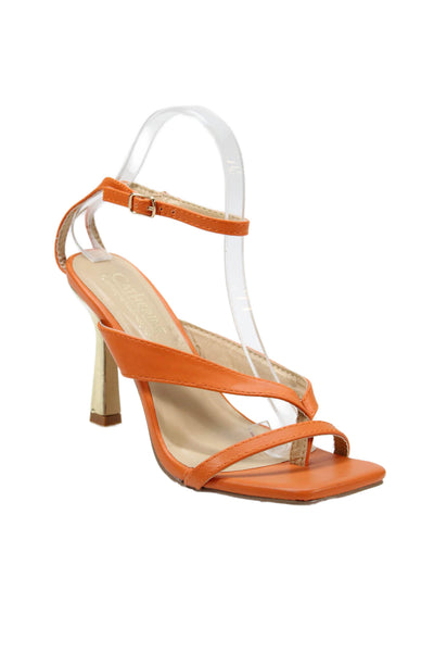 Catherine Catherine Malandrino Womens Square Toe Heels Shoes Orange Size 7.5