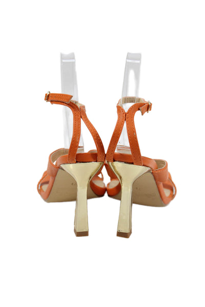 Catherine Catherine Malandrino Womens Square Toe Heels Shoes Orange Size 7.5