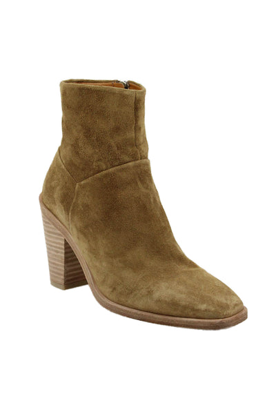 Rag & Bone Womens Suede Block Heels Ankle Boots Shoes Brown Size 8