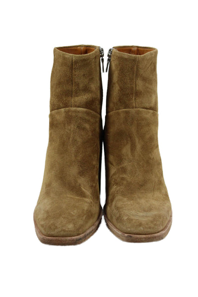 Rag & Bone Womens Suede Block Heels Ankle Boots Shoes Brown Size 8
