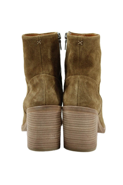 Rag & Bone Womens Suede Block Heels Ankle Boots Shoes Brown Size 8