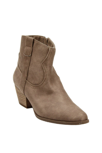 Dolce Vita Womens Vegan Leather Block Heels Ankle Boots Shoes Brown Size 7