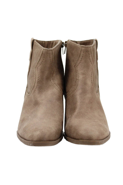 Dolce Vita Womens Vegan Leather Block Heels Ankle Boots Shoes Brown Size 7