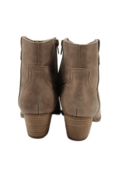 Dolce Vita Womens Vegan Leather Block Heels Ankle Boots Shoes Brown Size 7