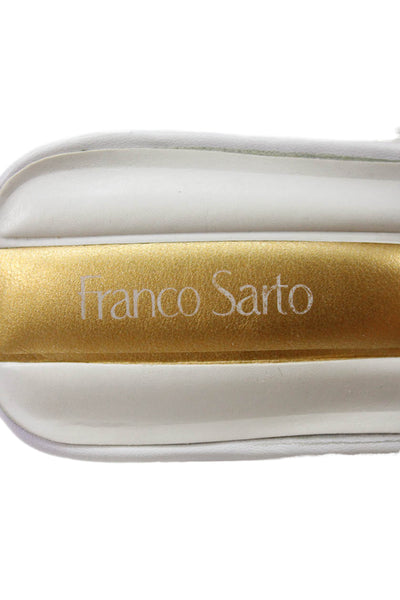 Franco Sarto Womens Leather Square Toe Multicolor Heels Shoes White Size 7.5M