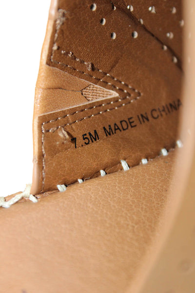 Caslon Womens Laser Cut Open Toe Espadrille Wedge Shoes Brown Size 7.5M