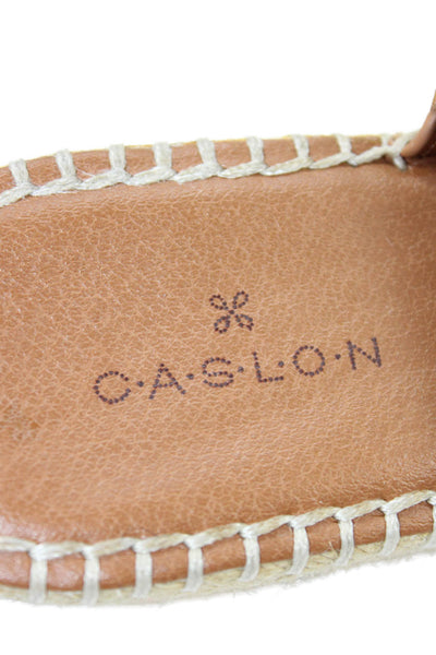 Caslon Womens Laser Cut Open Toe Espadrille Wedge Shoes Brown Size 7.5M
