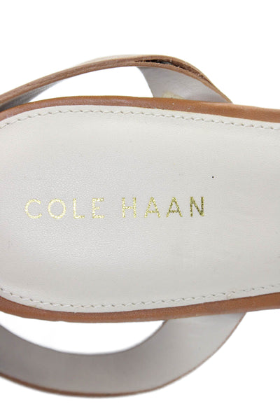 Cole Haan Womens Leather Ankle Strap Wedge Heels Shoes Brown Size 7.5B
