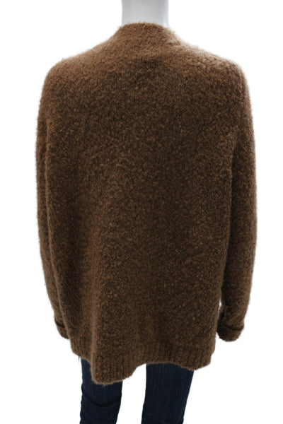 The Elder Statesman Women Cashmere V-Neck Long Sleeve Cardigan Brown Size M
