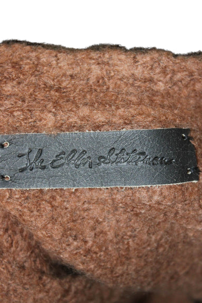 The Elder Statesman Women Cashmere V-Neck Long Sleeve Cardigan Brown Size M