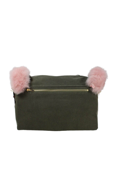 Blumarine Womens Embellished Adjustable Messenger Bag Green