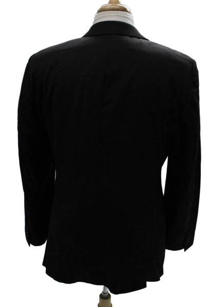 DKNY Mens Wool Black Blazer Button Closure Size 42