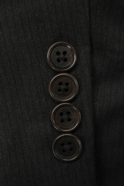 DKNY Mens Wool Black Blazer Button Closure Size 42